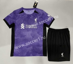 2023-2024 Liverpool Away Purple Soccer Uniform-9031
