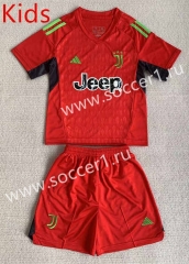 2023-2024 Juventus Goalkeeper Red Kid/Youth Soccer Uniform-AY
