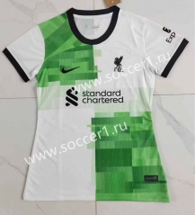 2023-2024 Liverpool Away White&Green Women Thailand Soccer Jersey AAA-708