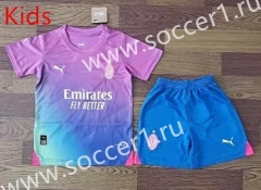2023-24 AC Milan 2nd Away Purple Kids/Youth Soccer Uniform-709