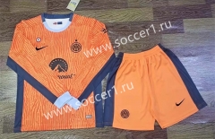 2023-2024 Inter Milan 2nd Away Orange LS Soccer Uniform-709