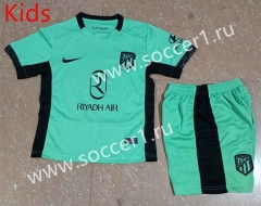 2023-24 Atletico Madrid 2nd Away Green Youth/Kids Soccer Uniform-507