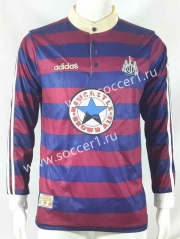 Retro Version 95-96 Newcastle United Away Blue&Red LS Thailand Soccer Jersey AAA-503