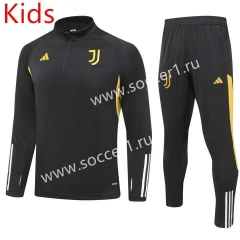 2023-2024 Juventus Black Kids/Youth Soccer Tracksuit Uniform-GDP