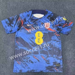 (S-4XL) 2023-24 England Black&Blue Thailand Training Soccer Jersey AAA-5646