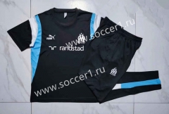 2023-24 Olympique de Marseille Black Short-sleeved Thailand Soccer Tracksuit-815