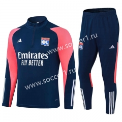 2023-2024 Olympique Lyonnais Royal Blue Thailand Soccer Tracksuit Uniform-411