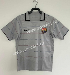 Retro Version 2003 Barcelona Away Grey Thailand Soccer Jersey AAA-811