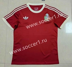 (S-4XL) Retro Version Mexico Red Thailand Soccer Jersey AAA-818