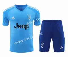2023-24 Juventus Goalkeeper Blue Thailand Soccer Jersey Uniform-418
