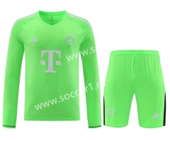 2023-2024 Bayern München Fluorescent Green LS Thailand Soccer Uniform AAA-418
