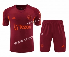 2023-24 Manchester United Red Thailand Training Soccer Uniform-418
