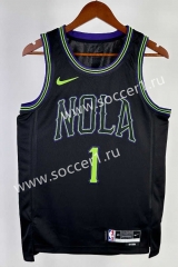 2024 New Orleans Pelicans City Edition Black #1 NBA Jersey-311