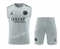2023-24 Paris SG Grey Thailand Training Soccer Vest Uniform-418