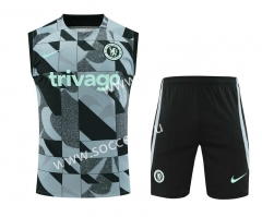 2023-24 Chelsea Black&Grey Thailand Training Soccer Vest Uniform-418