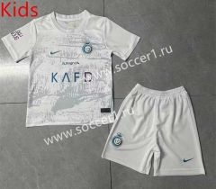 2023-24 Al-Nassr FC 2nd Away White Kids/Youth Soccer Unifrom-2386