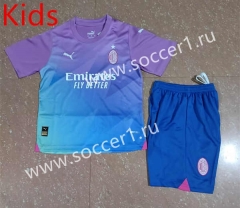 2023-24 AC Milan 2nd Away Purple Kids/Youth Soccer Uniform-507