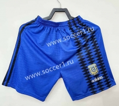 Retro Version 1994 Argentina Away Blue Thailand Soccer Shorts-811