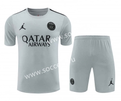 2023-2024 Paris SG Gray Thailand Training Soccer Uniform-418