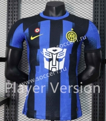 Player Version King Kong Version 2023-2024 Inter Milan Home Blue&Black Thailand Soccer Jersey AAA-888