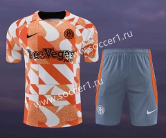 2023-2024 Inter Milan Orange Thailand Training Soccer Uniform-418
