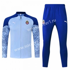 2023-24 Deportivo Guadalajara Light Blue Thailand Soccer Jacket Uniform-HR