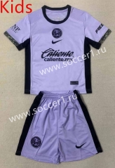 2023-2024 Club America 2nd Away Purple Kids/Youth Soccer Uniform-AY