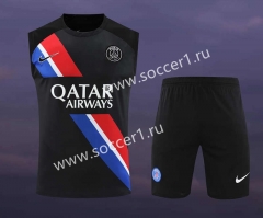 2023-2024 Paris SG Black Thailand Training Soccer Vest Uniform -418