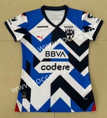 2023-2024 Monterrey 2nd Away Blue&White Thailand Women Soccer Jersey AAA-3689