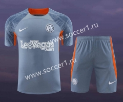 2023-2024 Inter Milan Grey Thailand Training Soccer Uniform-418