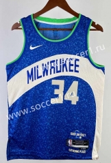 2024 City Version Milwaukee Bucks Blue #34 NBA Jersey-311