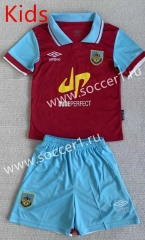 2023-24 Burnley Home Red&Blue Kids/Youth Soccer Uniform-AY