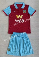 2023-24 Burnley Home Red&Blue Soccer Uniform-AY