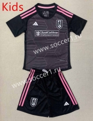 2023-2024 Fulham 2nd Away Black&Pink Kids&Youth Soccer Uniform-AY