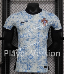 Player Version 2024-25 Portugal Away White&Blue Thailand Soccer Jersey AAA-888