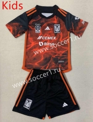 2023-24 Tigres UANL 2nd Away Black&Orange Kids/Youth Soccer Uniform-AY