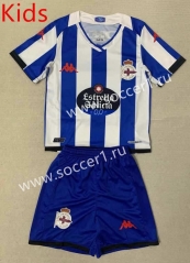 2023-2024 Deportivo La Coruña Home Blue&White Kids&Youth Soccer Uniform-AY