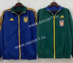 (S-3XL) 2024-25 Tigres UANL Blue&Green Double-Sided Wear Thailand Trench Coats-0255