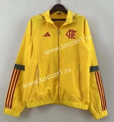 (S-3XL) 2024-25 Flamengo Yellow Thailand Trench Coats-0255