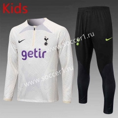 2023-2024 Tottenham Hotspur Apricot Kids/Youth Soccer Tracksuit-815