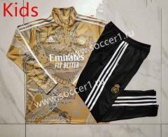 2023-2024 Real Madrid Apricot Jet Ink Kids/Youth Soccer Tracksuit-815