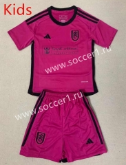 2023-2024 Fulham Away Pink Kids/Youth Soccer Uniform-AY