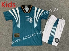Retro Version 1996 Germany Away Green Kids/Youth Soccer Uniform-7809