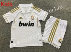 Retro Version 11-12 Real Madrid Away Black Kids/Youth Soccer Uniform-7809