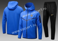 2023-2024 Barcelona Bright Blue Thailand Soccer Jacket Uniform With Hat-815