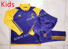 2023-2024 Real Madrid Purple Kids/Youth Soccer Tracksuit-815