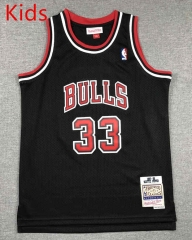 Retro Versionn Chicago Bulls Black #33 Kids NBA Jersey-1380