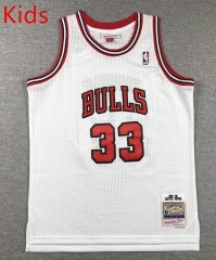 Retro Versionn Chicago Bulls White #33 Kids NBA Jersey-1380