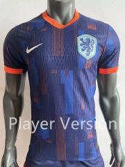 Player Version 2024 Netherlands European Cup Away Blue Thailand Soccer Jersey AAA-518