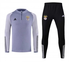 2023-24 Benfica Light Gray Thailand Soccer Tracksuit Uniform-HR